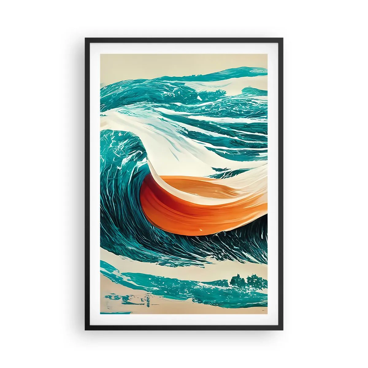 Poster in cornice nera - Il sogno del surfista - 61x91 cm