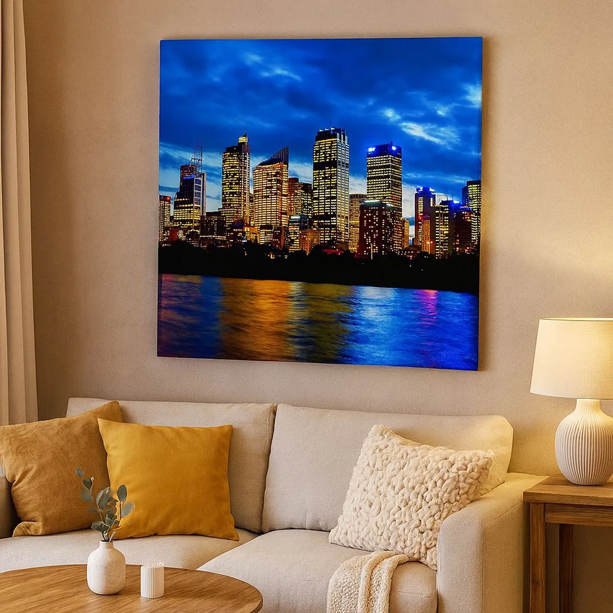 Quadro su tela - Stampe su Tela - Notte di luci e colori - 30x30 cm