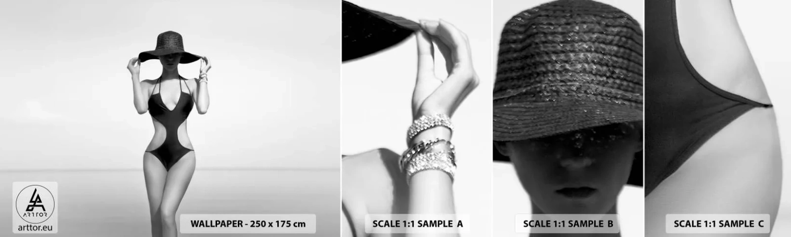 Campione Di Fotomurale Standard Eco - Il mio nome è Eleganza - Donna, Spiaggia, Moda - 100x30 cm