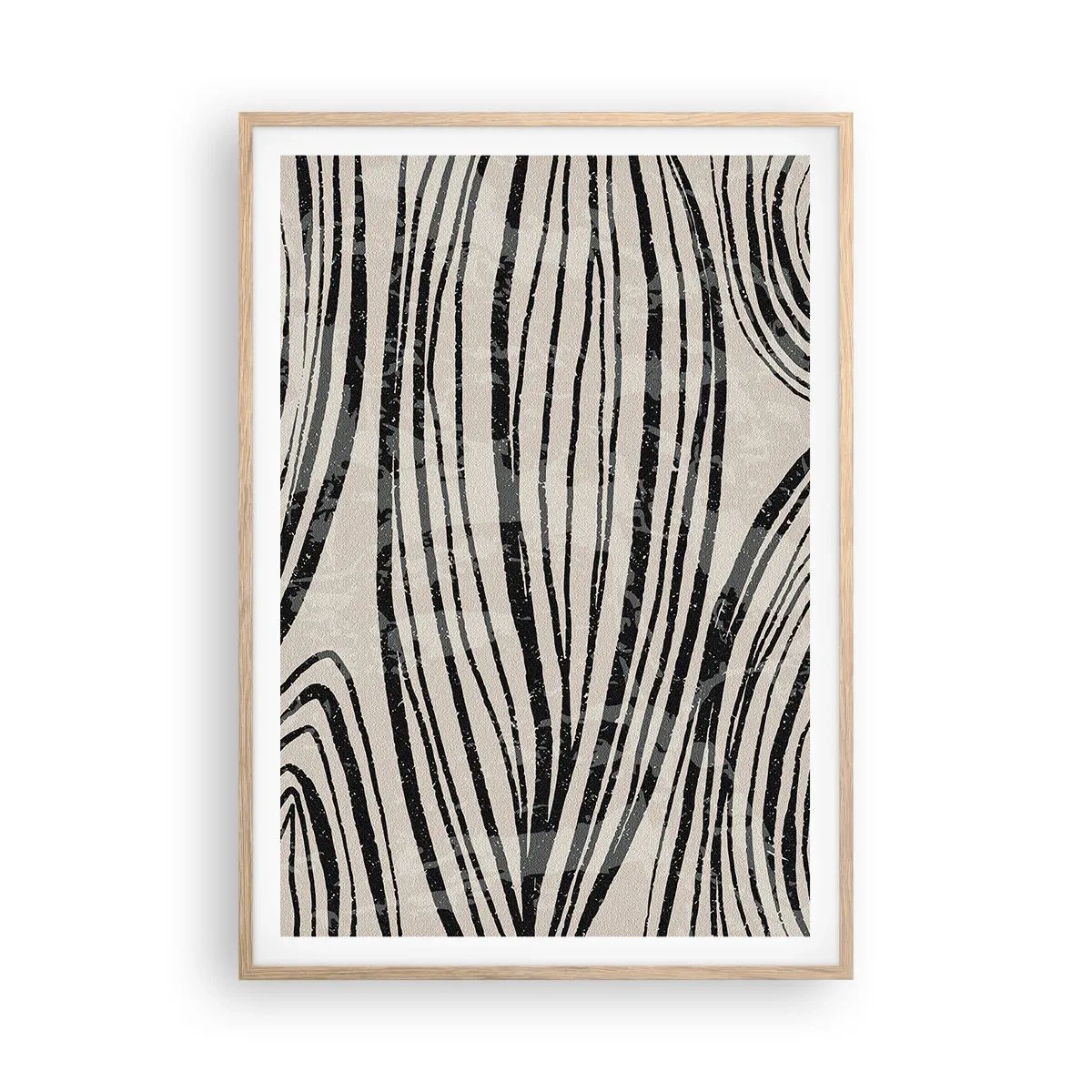 Poster in cornice rovere chiaro - Una palude di linee - 70x100 cm