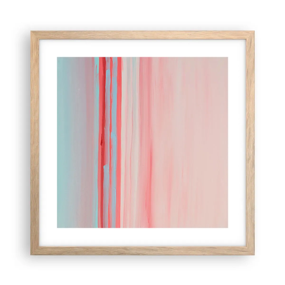 Poster in cornice rovere chiaro - Astrazione all'alba - 40x40 cm