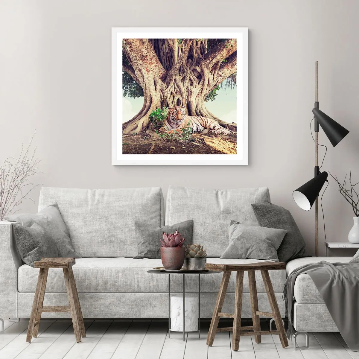 Poster in cornice bianca - Vista dal Libro della Genesi - 60x60 cm