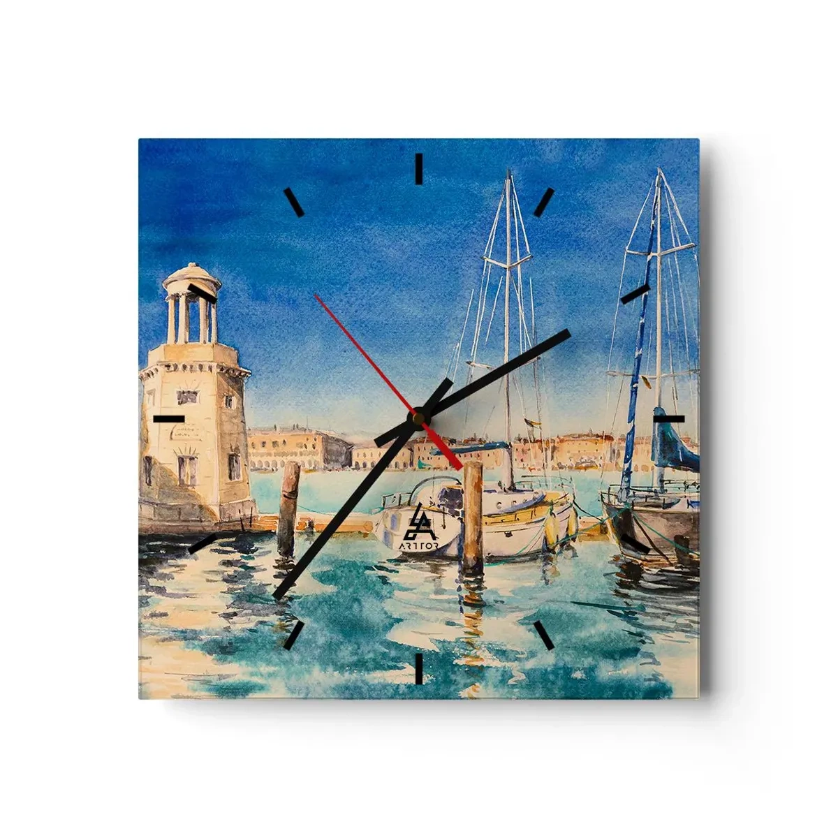 Orologio da parete - Orologio in Vetro - La laguna assolata - 40x40 cm