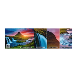 Campione Di Fotomurale Standard Eco - Islanda: acqua e fuoco - Paesaggio, Islanda, Kirkjufellsfoss - 100x30 cm