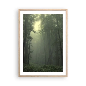 Poster in cornice rovere chiaro - Prima che si svegli - 50x70 cm