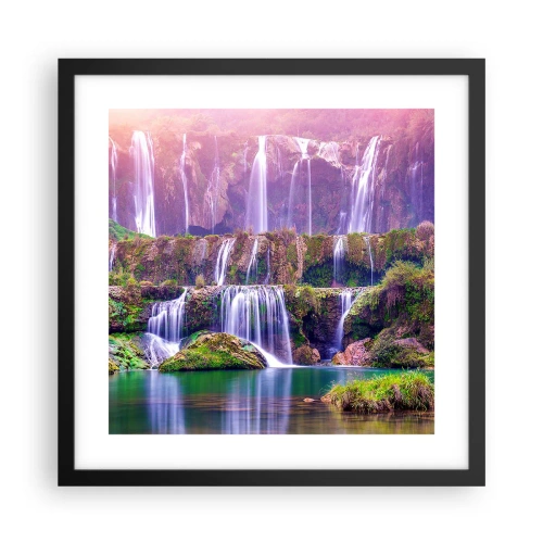 Poster in cornice nera - La scala verso il cielo - 40x40 cm