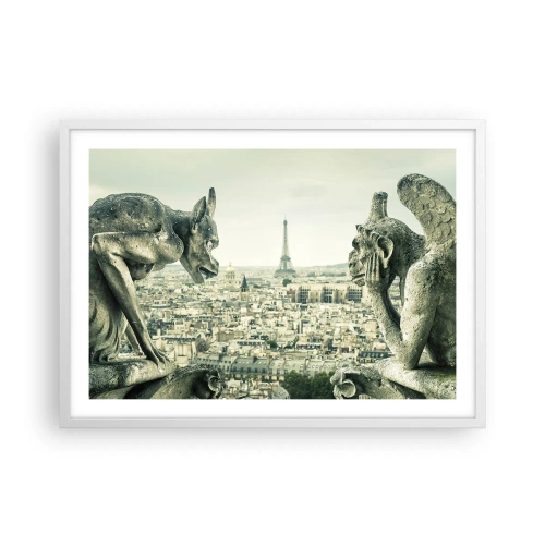 Poster in cornice bianca - Chiacchierate parigine - 70x50 cm