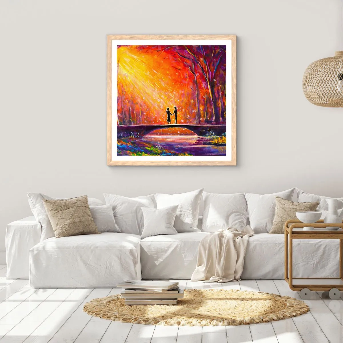 Poster in cornice rovere chiaro - Anche il cielo li ama - 40x40 cm