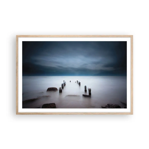 Poster in cornice rovere chiaro - Lago pensieroso - 91x61 cm