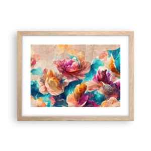Poster in cornice rovere chiaro - Lo splendore colorato del bouquet - 40x30 cm