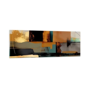 Quadro su vetro - Astrazione: luci e ombre - 90x30 cm