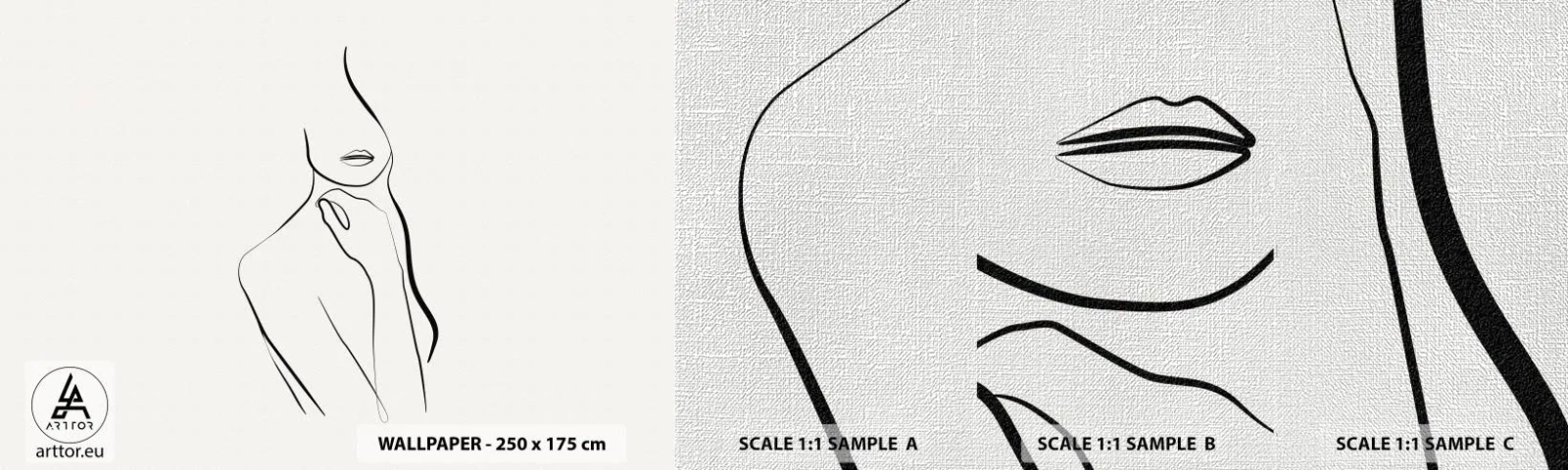 Campione di Fotomurale Premium Canvas - Onda di malinconia - Astrazione, Corpo della donna, Grafica - 100x30 cm