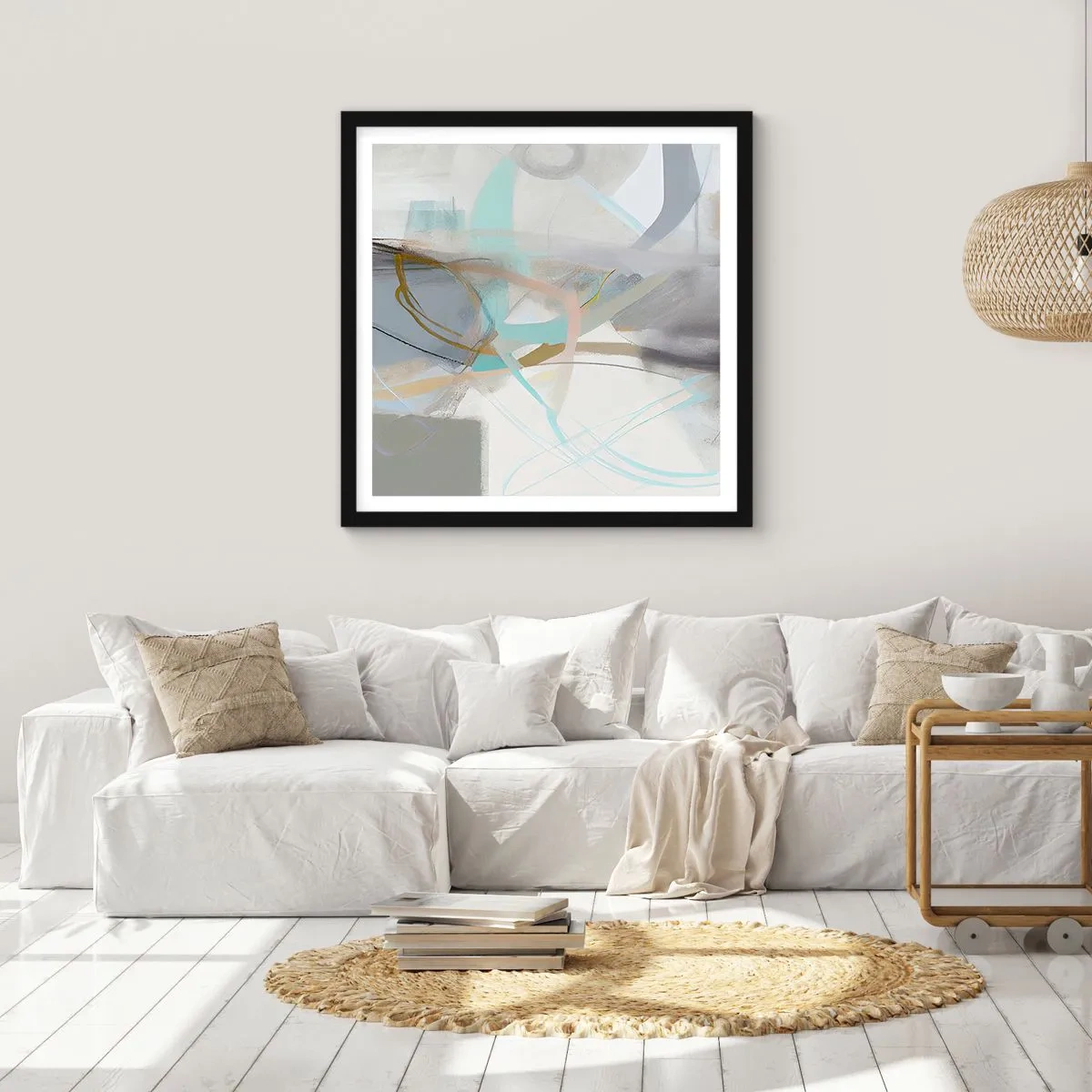 Poster in cornice nera - Astrazione nebulosa - 50x50 cm