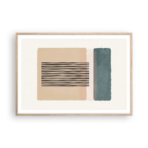 Poster in cornice rovere chiaro - Tutto a posto - 100x70 cm