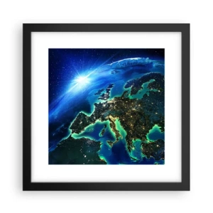 Poster in cornice nera - L'Europa scintillante - 30x30 cm