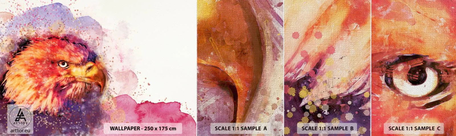 Campione di Fotomurale Premium Canvas - Non vuoi sapere quello che penso - Astrazione, Uccello, Aquila - 100x30 cm