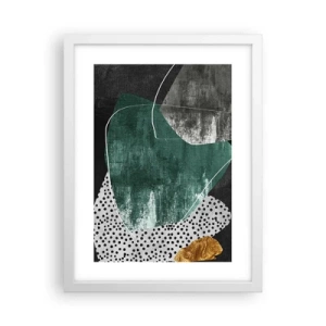 Poster in cornice bianca - Astrazione colorata con petalo d'oro - 30x40 cm