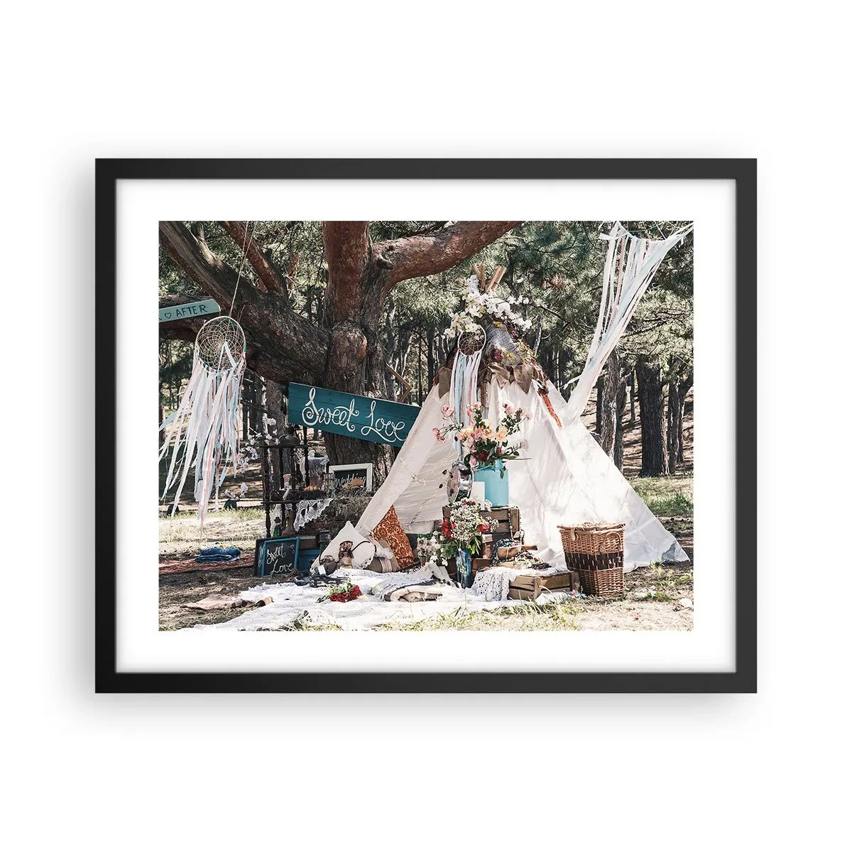 Poster in cornice nera - Make love... - 50x40 cm