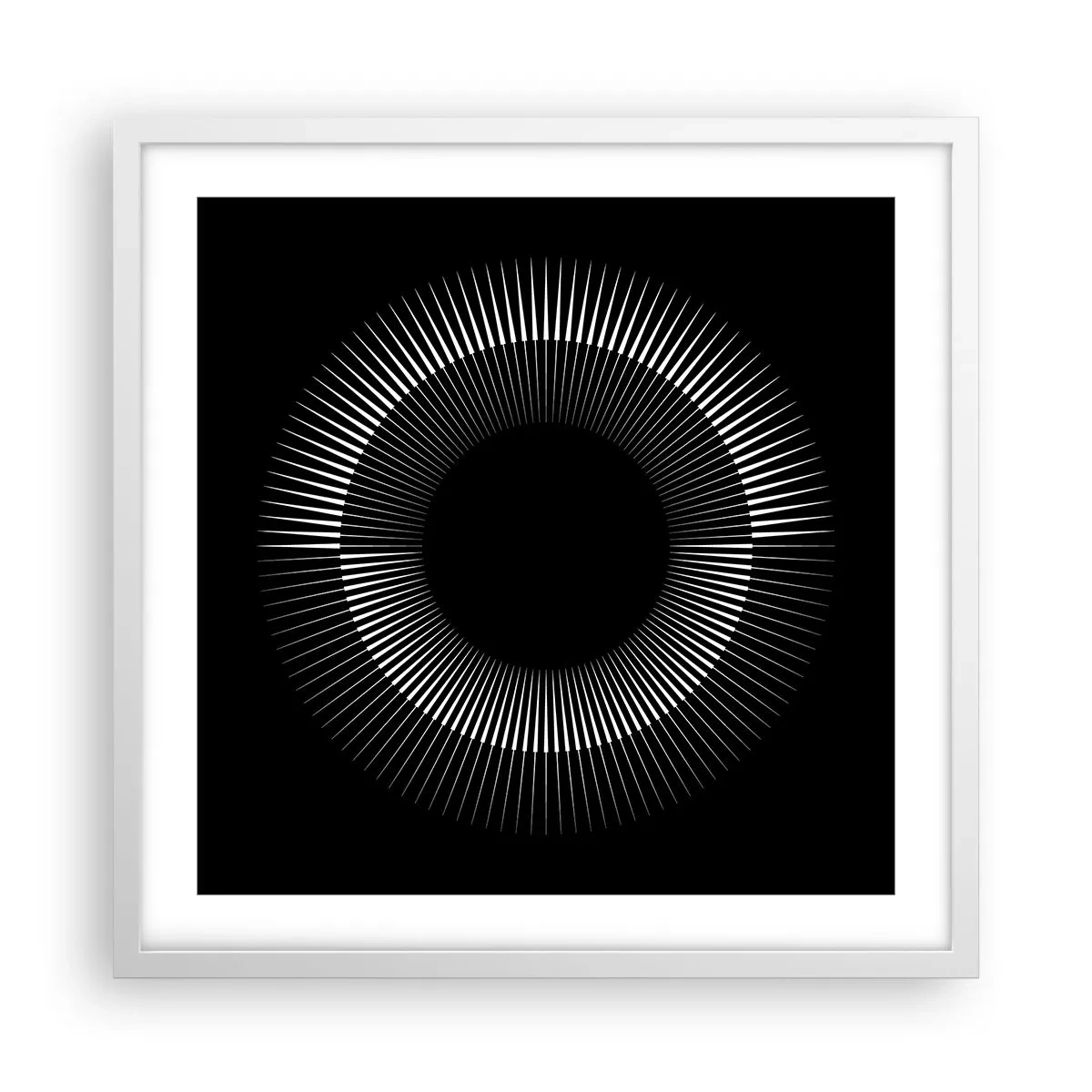 Poster in cornice bianca - Sole nero - 50x50 cm
