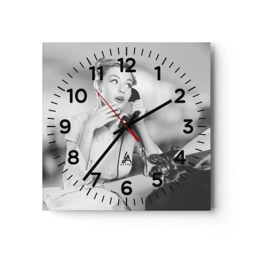 Orologio da parete - Orologio in Vetro - Salve, qui gli anni '50 - 40x40 cm