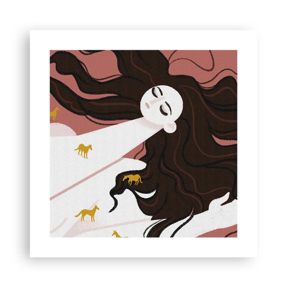 Poster - Il sogno del cavallo d'oro - 40x40 cm
