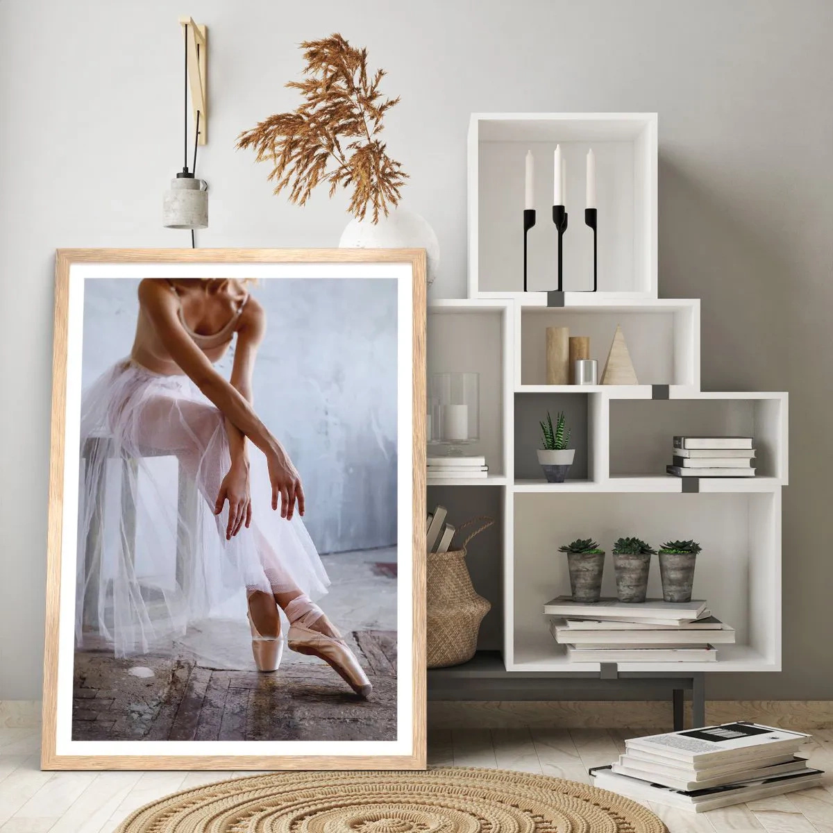 Poster in cornice rovere chiaro - Prima che si accendano le luci del palco - 30x40 cm