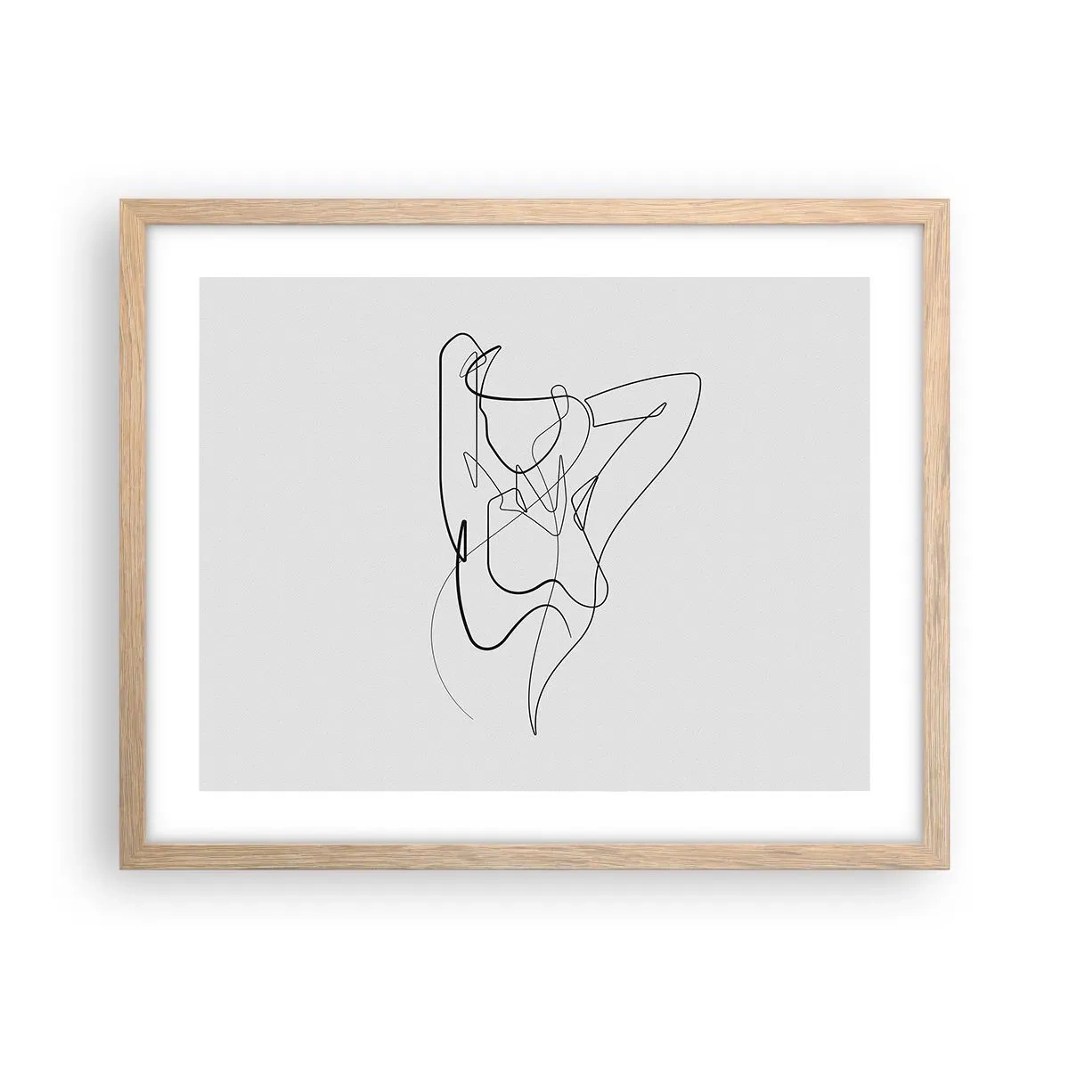 Poster in cornice rovere chiaro - Davvero, come sei... - 50x40 cm