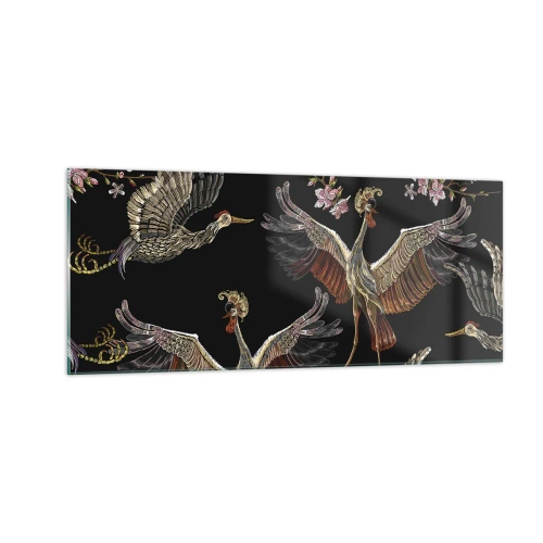 Quadro su vetro - Uccello fantastico - 100x40 cm