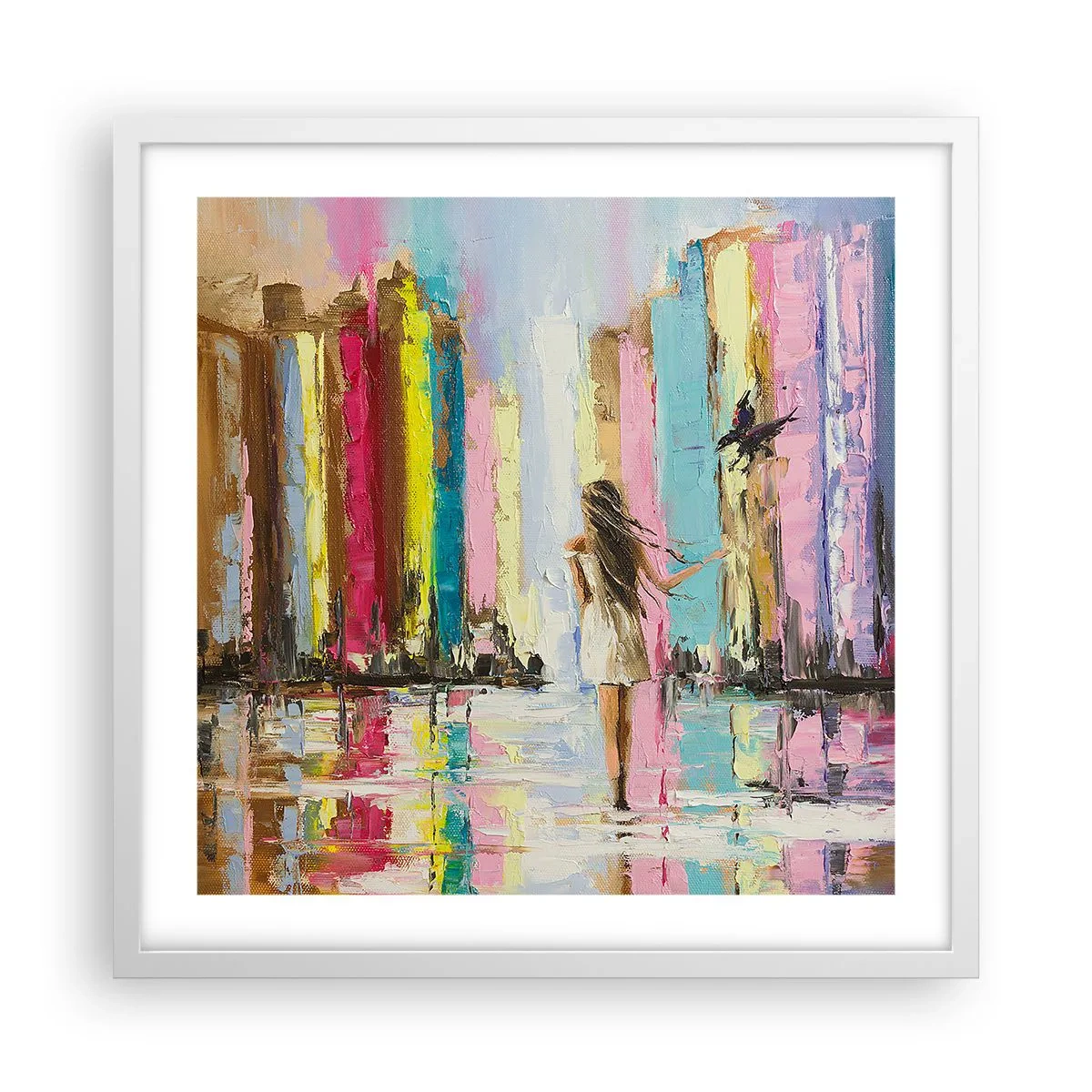 Poster in cornice bianca - Seguimi - 50x50 cm