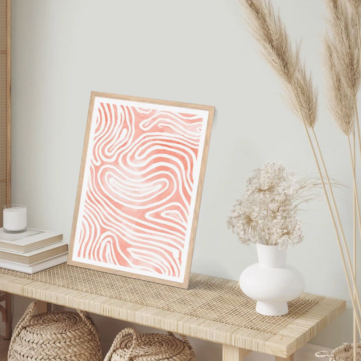 Poster in cornice rovere chiaro - Nel labirinto di corallo - 61x91 cm