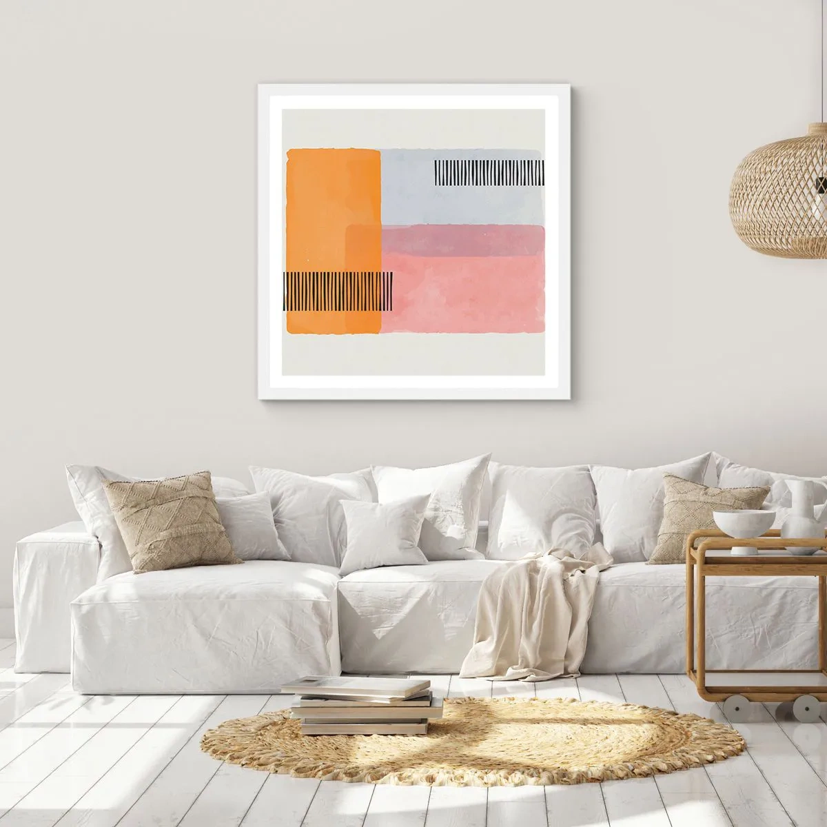 Poster in cornice bianca - Da un angolo all'altro - 60x60 cm