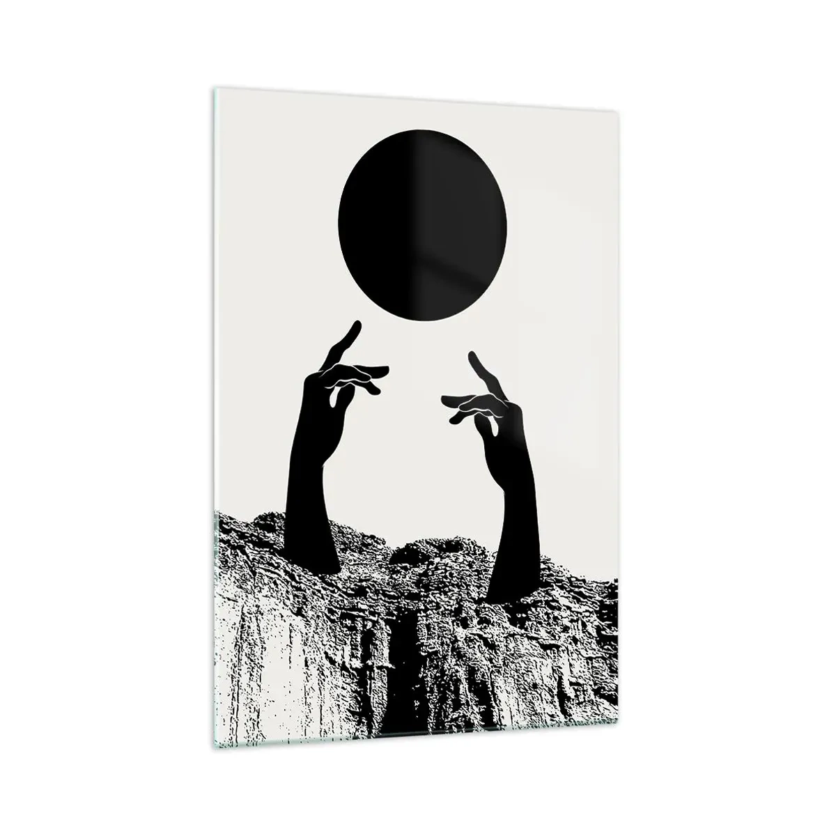 Quadro su vetro - Composizione surreale: sole e resto - 70x100 cm