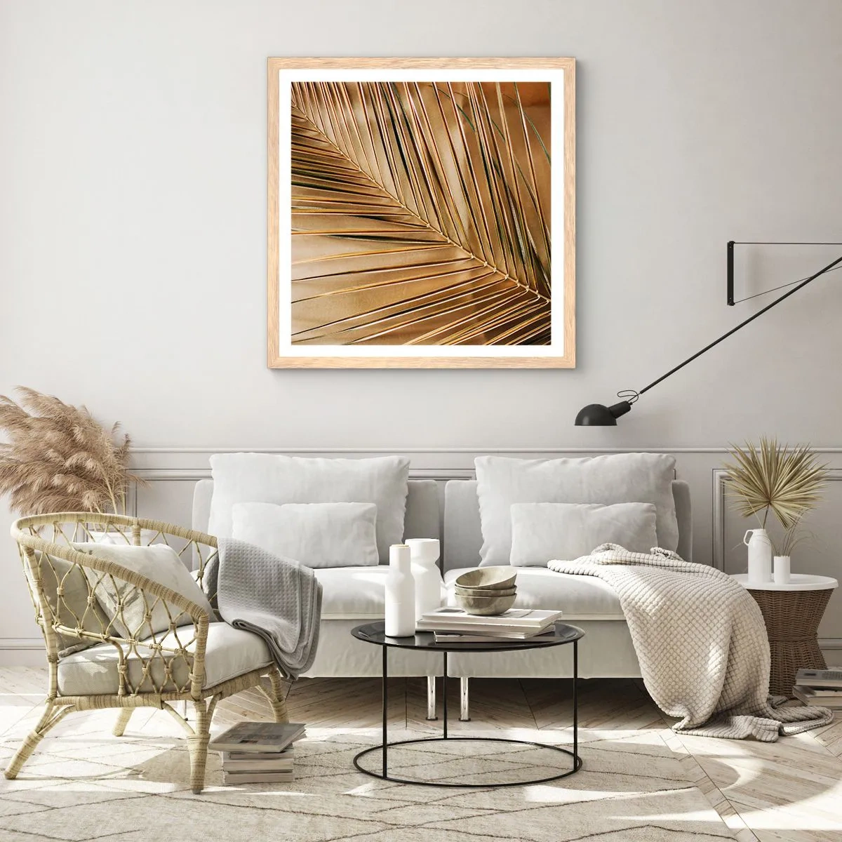 Poster in cornice rovere chiaro - Colonnato naturale - 30x30 cm