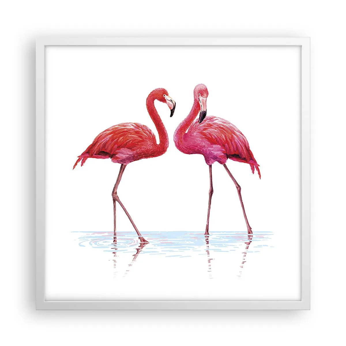 Poster in cornice bianca - Appuntamento in rosa - 50x50 cm
