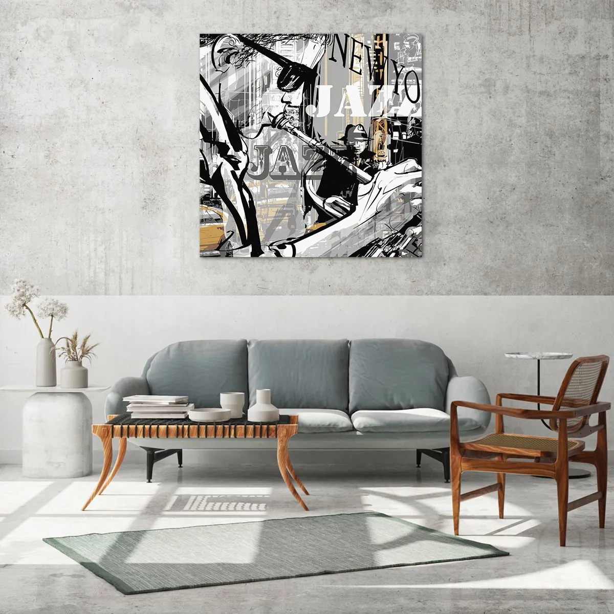 Quadro su vetro - Al ritmo di New York - 60x60 cm