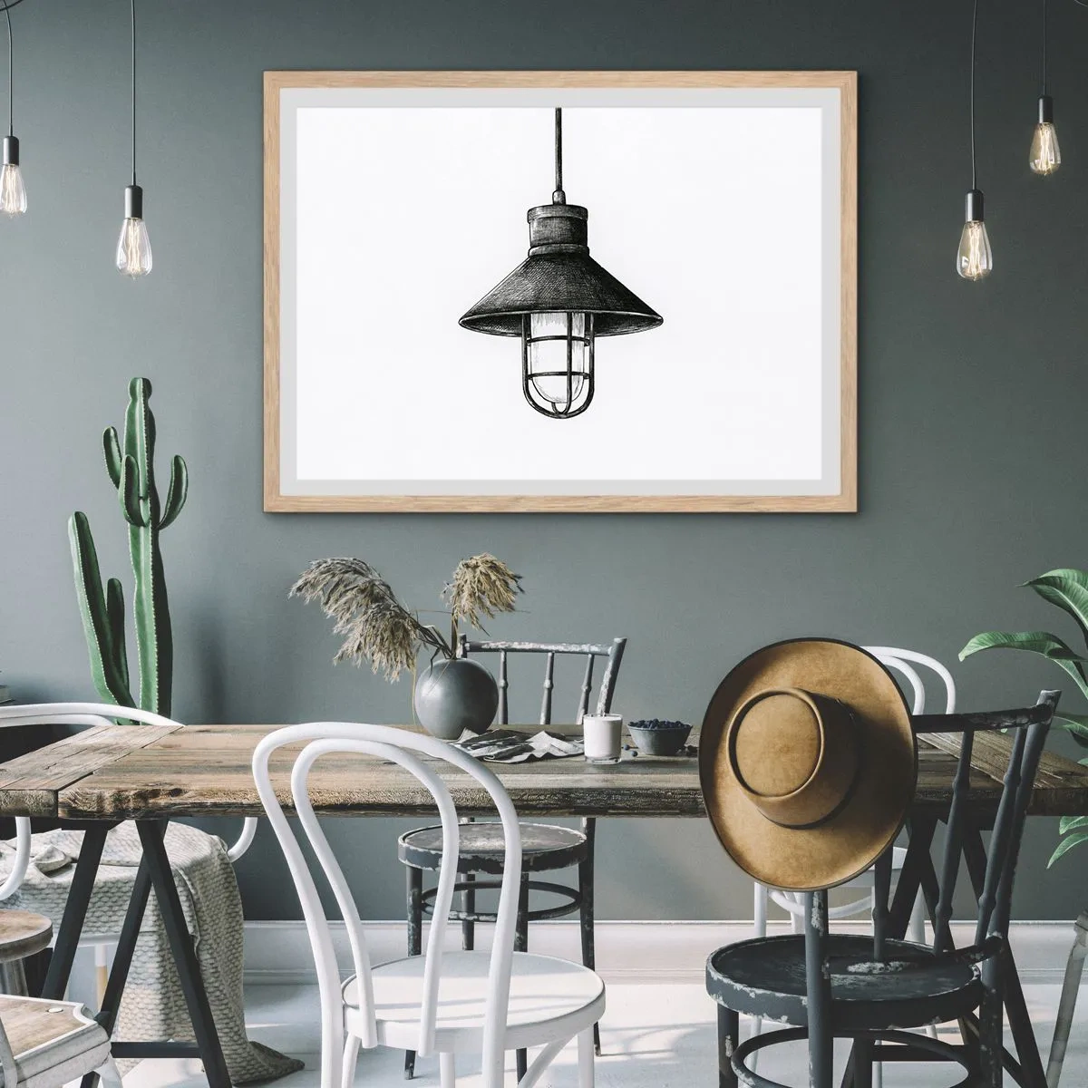 Poster in cornice rovere chiaro - Come tanti anni fa... - 100x70 cm