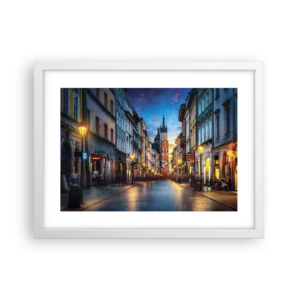 Poster in cornice bianca - La magia di Cracovia - 40x30 cm