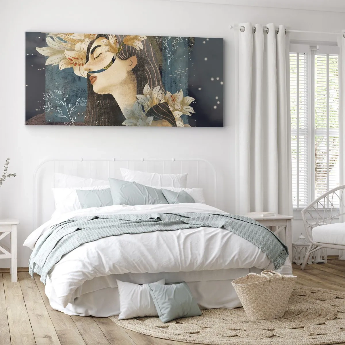 Quadro su tela - Stampe su Tela - La favola della principessa con i gigli - 100x40 cm