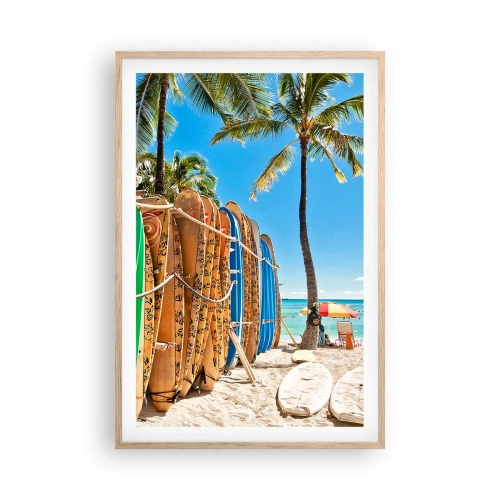 Poster in cornice rovere chiaro - Divertimento sotto il sole - 61x91 cm