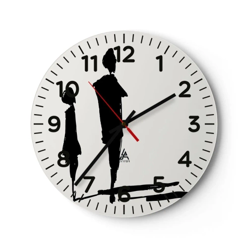 Orologio da parete - Orologio in Vetro - Sicuramente insieme? - 40x40 cm