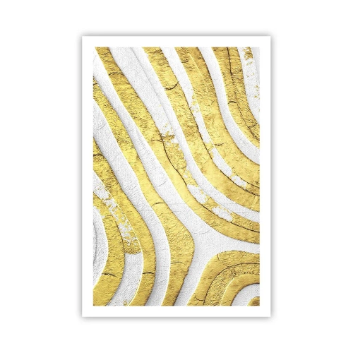 Poster - Composizione in bianco e oro - 61x91 cm