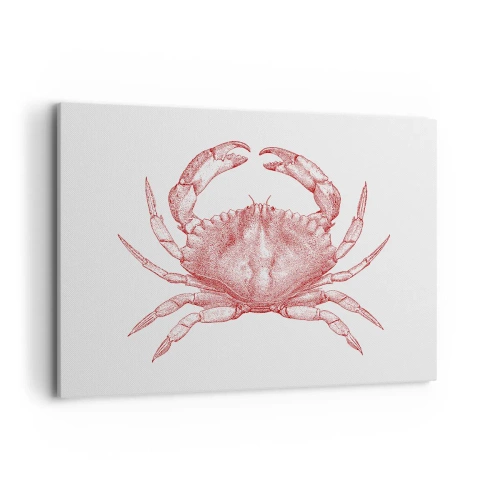 Quadro su tela - Stampe su Tela - Disegno di un granchio in tonalità rossa - 120x80cm - Il granchio dei granchi - Decorazione murale moderna per soggiorno e camera da letto ARTTOR