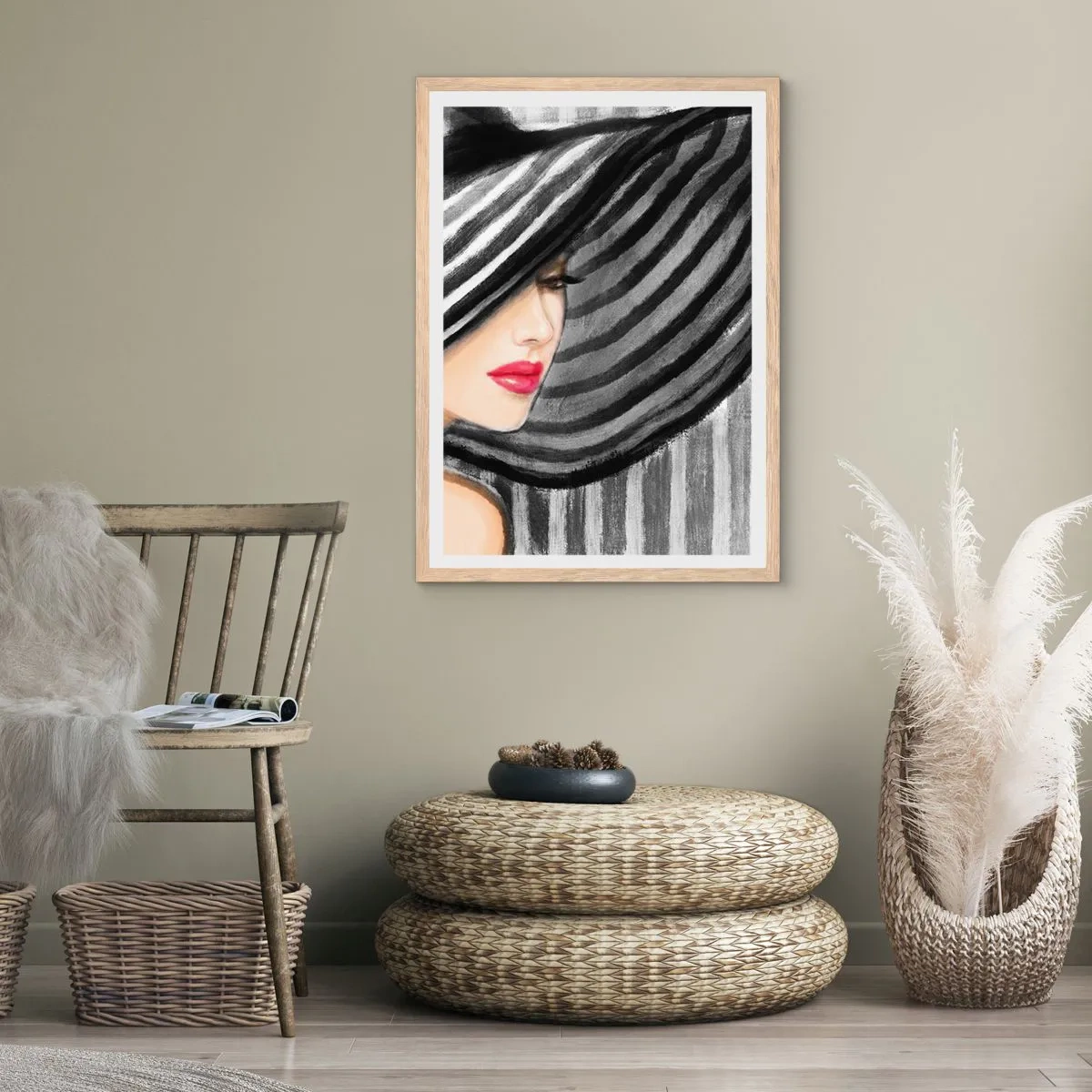 Poster in cornice rovere chiaro - Dove trovarti? - 30x40 cm