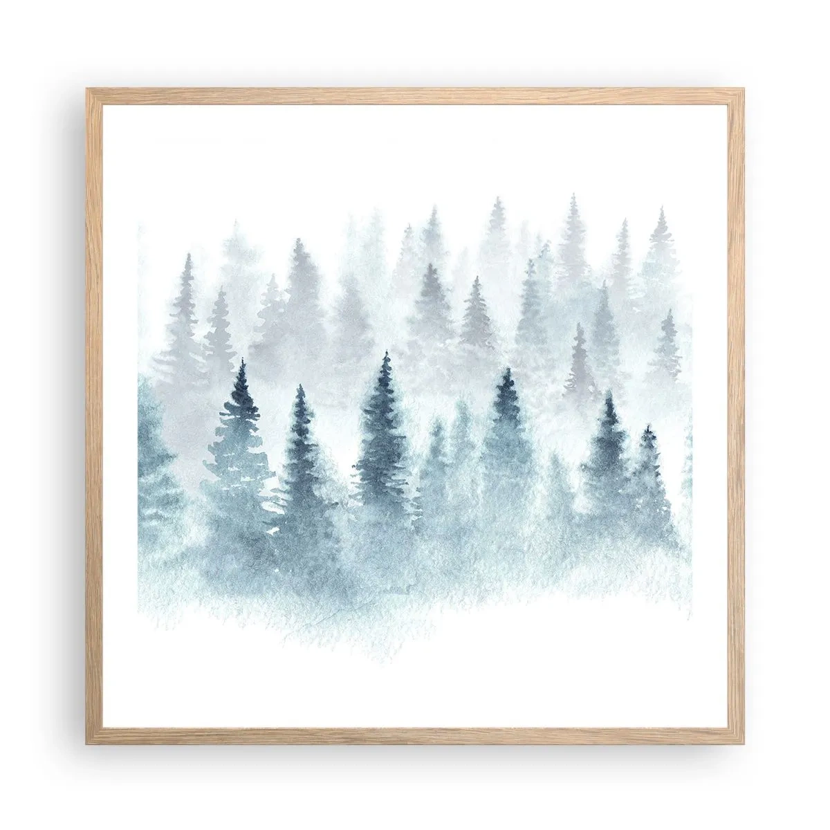 Poster in cornice rovere chiaro - Avvolti nella nebbia - 60x60 cm