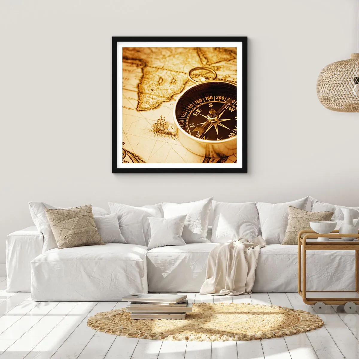 Poster in cornice nera - A est o a ovest? - 60x60 cm