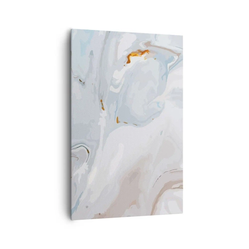 Quadro su tela - Stampe su Tela - Onde astratte nei toni del blu e del bianco - 80x120cm - Bianchi sovrapposti - Decorazione murale moderna per soggiorno e camera da letto ARTTOR
