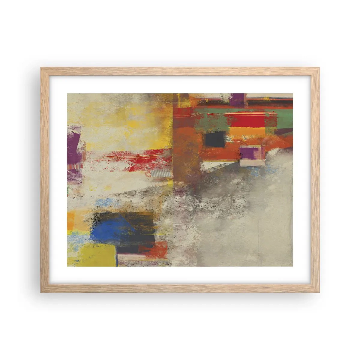 Poster in cornice rovere chiaro - Geometria dei colori - 50x40 cm