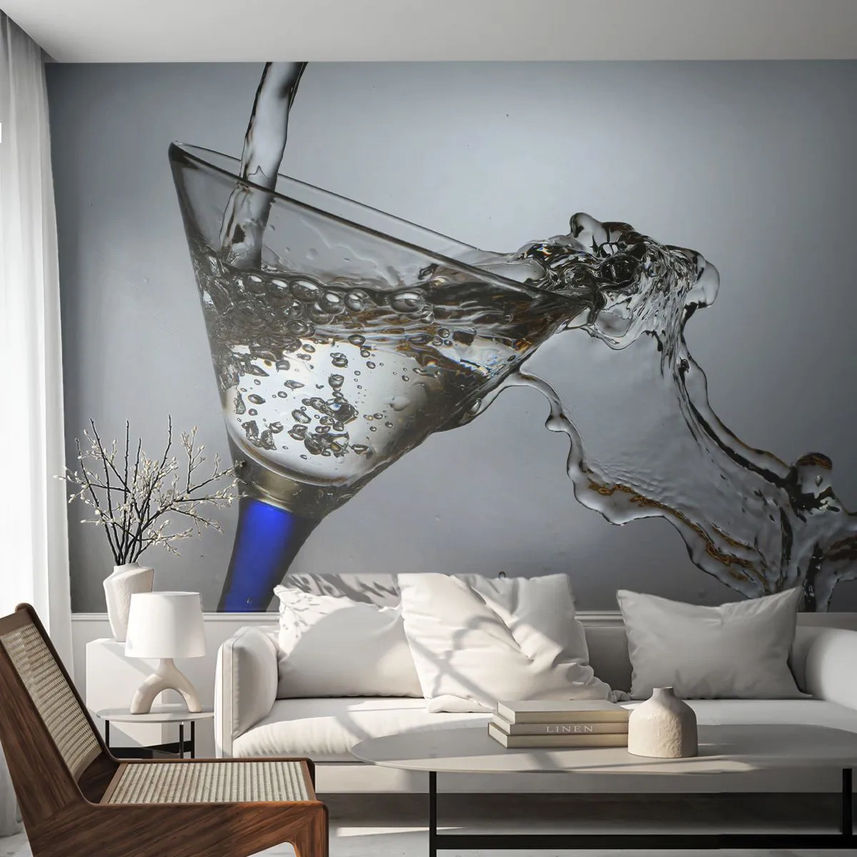 Fotomurali Standard Eco - Acqua cristallina in vetro di cristallo - Bicchiere, Cocktail, Gastronomia - 200x140 cm