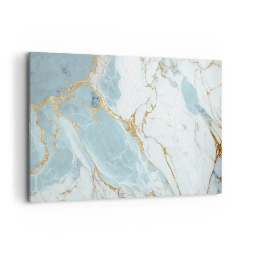 Quadro su tela - Stampe su Tela - Motivi in marmo blu e bianco con venature dorate aggiunte - 120x80cm - La ricchezza della pietra - Decorazione murale moderna per soggiorno e camera da letto ARTTOR