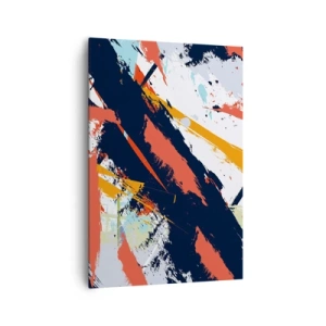 Quadro su tela - Stampe su Tela - Pennellate astratte in colori vivaci - 70x100cm - Composizione dinamica - Decorazione murale moderna per soggiorno e camera da letto ARTTOR